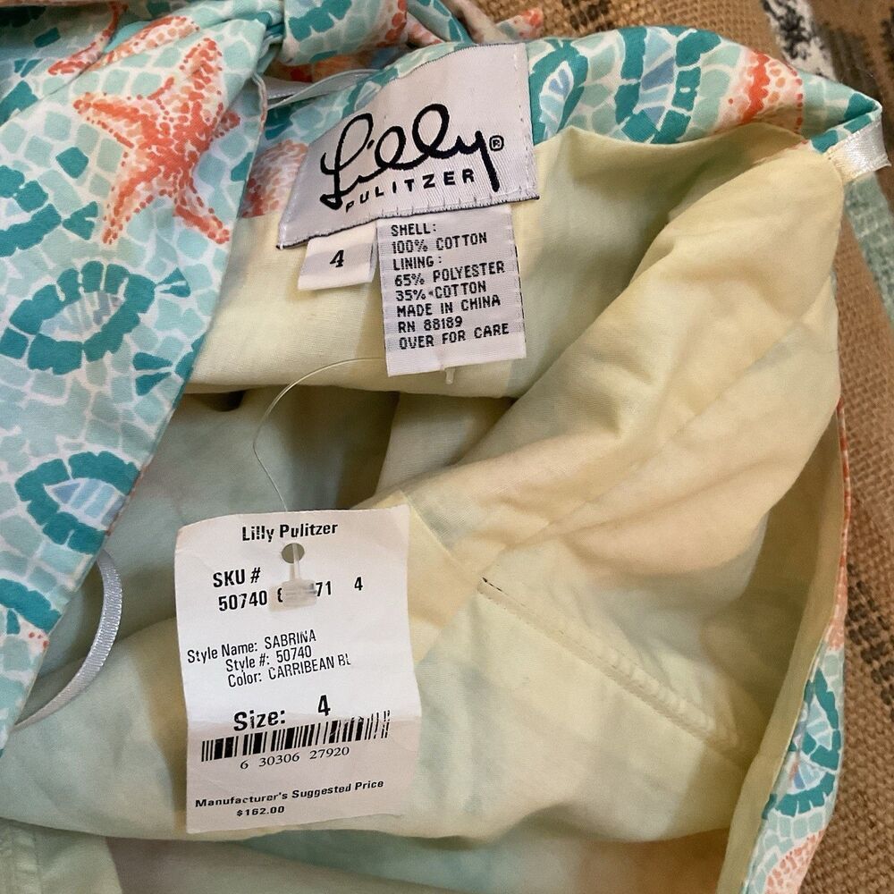 Lilly Pulitzer Sabrina Dress Caribbean Blue Strapless Size 4 NWT $182 - Picture 11 of 13